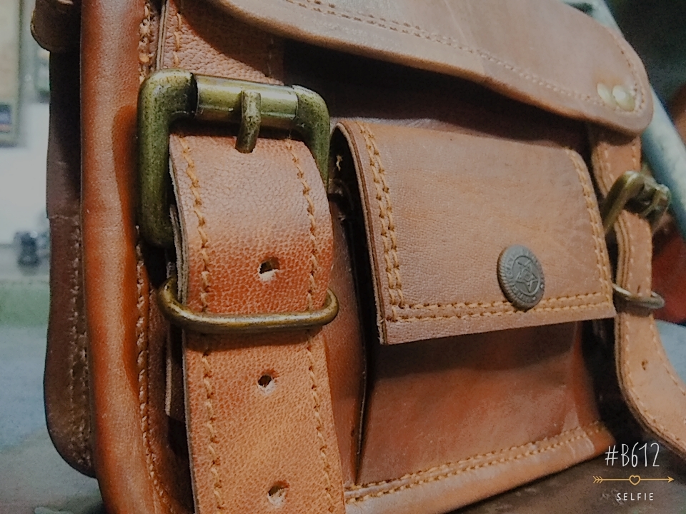 Genuine Leather Messenger Bag - 7x9 Inches, Brown Color With Canvas Lining , Handmade Design And Buckle Closure
