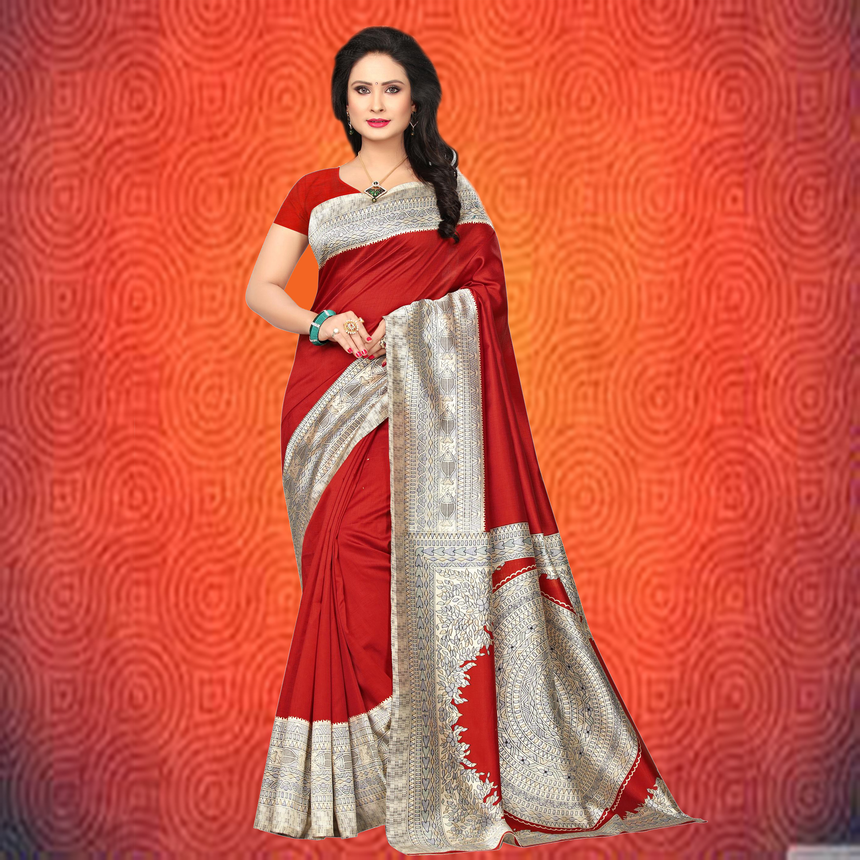 Stylish Kalamkari Printed Mysore Silk Saree