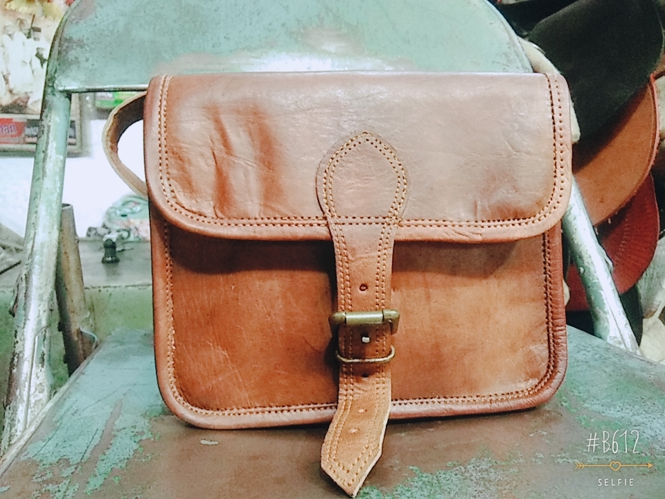 Original Leather Bag - Goat Leather, 7x9 Inches, Brown Color | Handmade Design For Men And Women, Stylish Clutch Closure Handbag