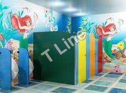 स्टेनलेस स्टील चिल्ड्रेन मॉड्यूल टॉयलेट पार्टिशन