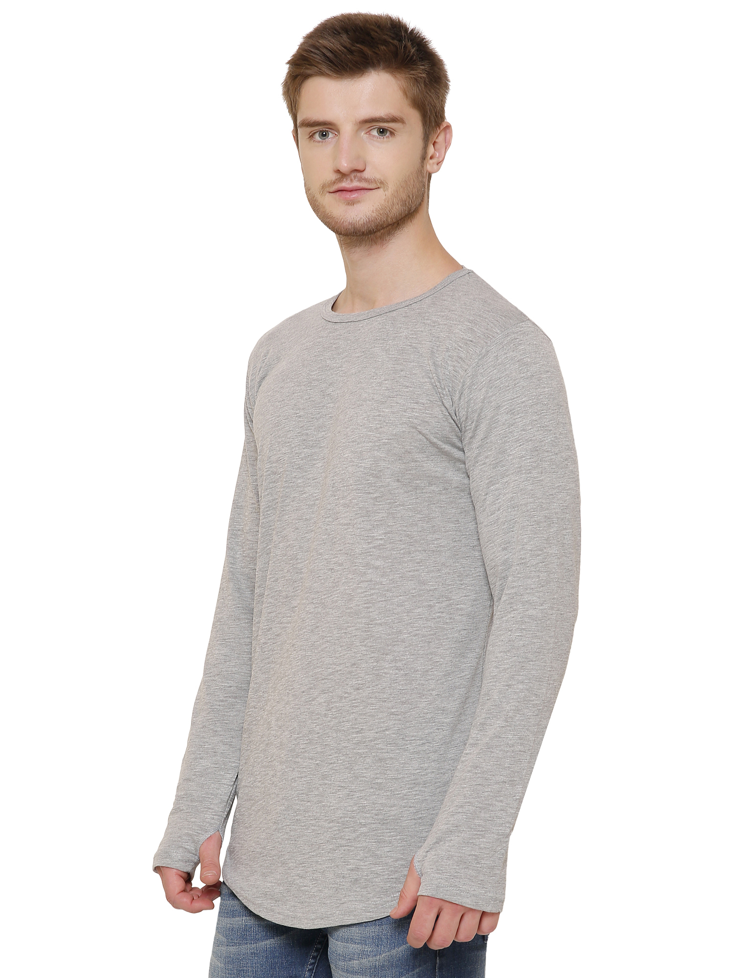 Grey Men's Thumb Hole T-shirt