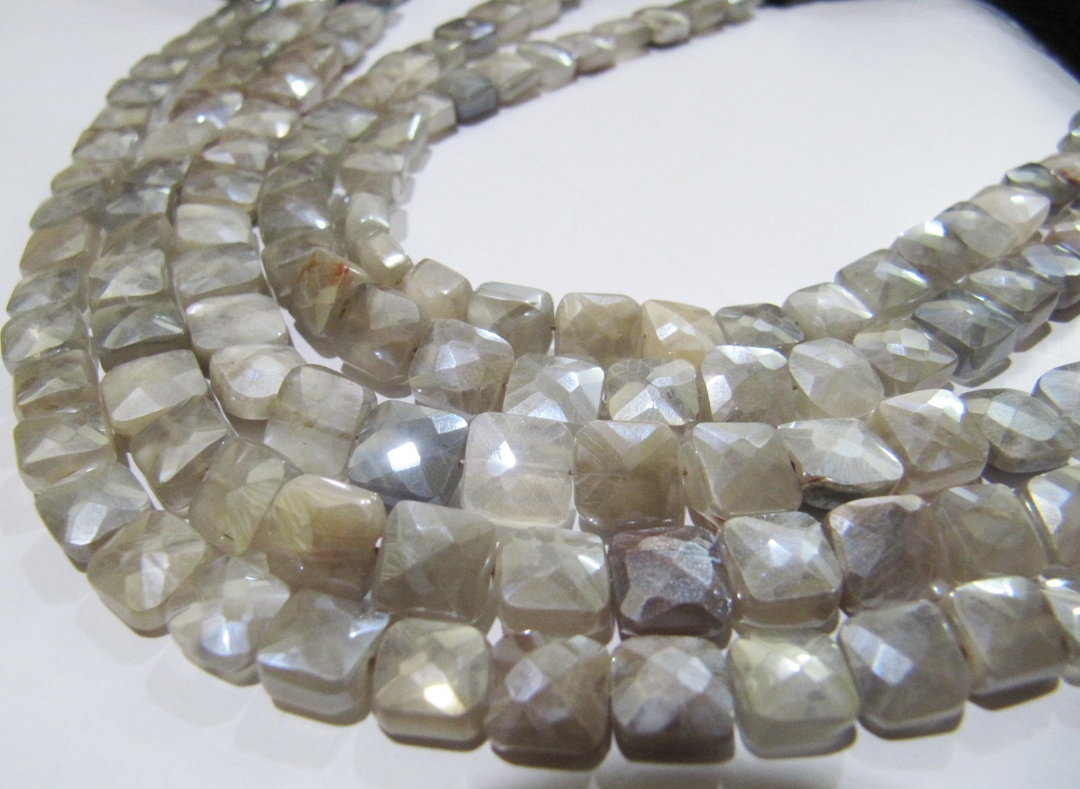 Stone Aaa Quality Gray Moonstone Ab Coated Cushion Shape