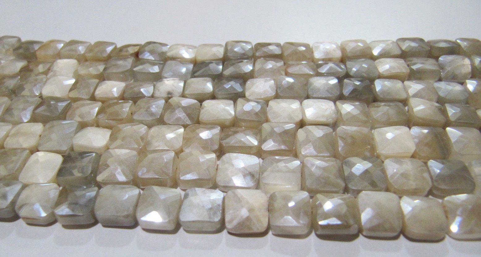 Stone Aaa Quality White Moonstone Ab Coated Cushion Shape