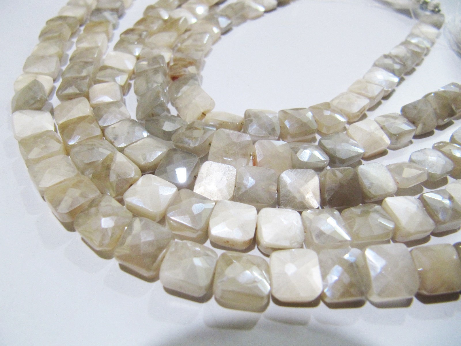 Stone Aaa Quality White Moonstone Ab Coated Cushion Shape