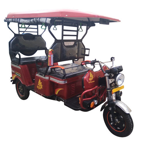 Red E Rickshaw - Open Body Electric Vehicle | 5 Seater, 1000 Watt Power, 200-300 Kg Load Capacity, 35 Km/hr Speed, 140 Ah Battery
