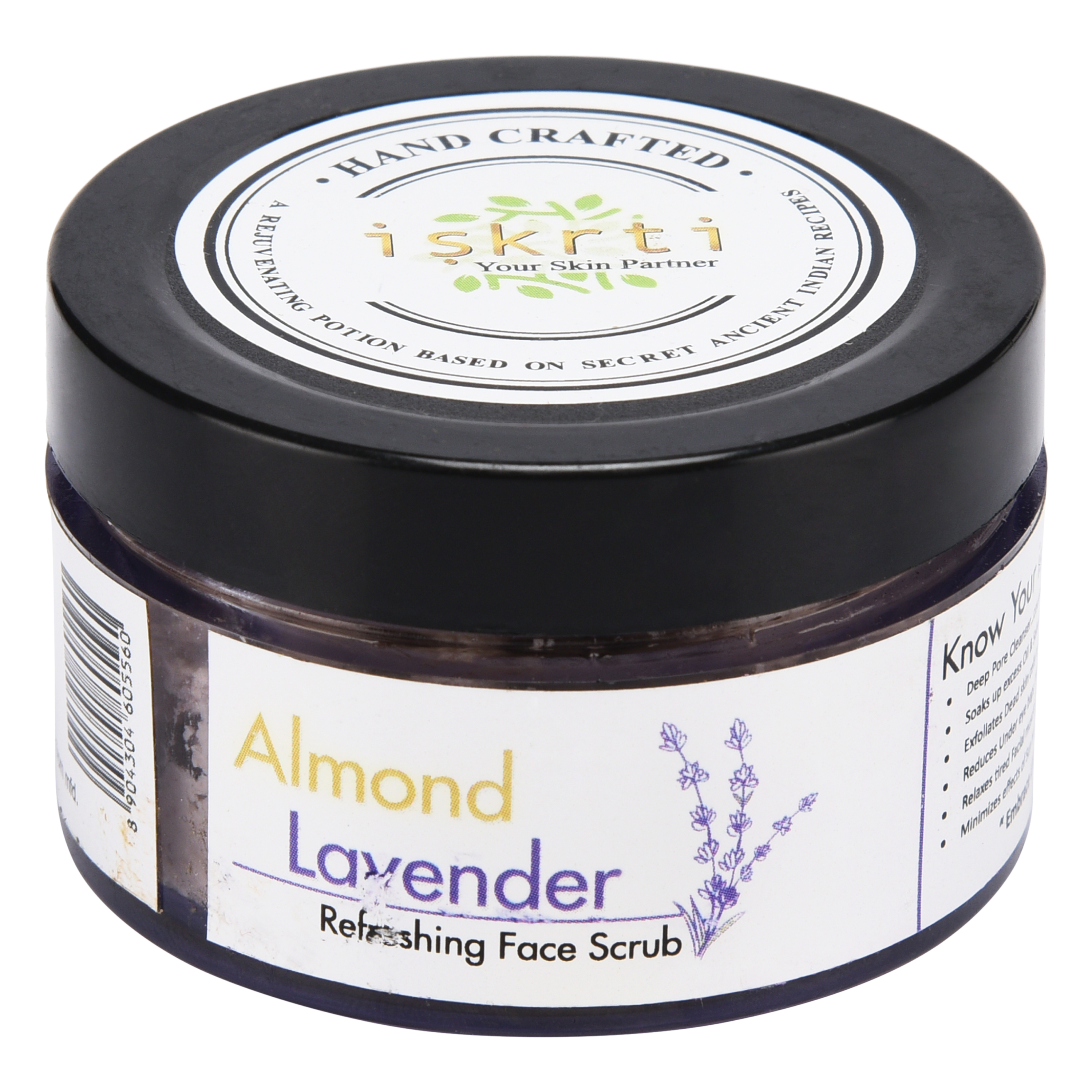 Almond Lavender Face Scrub - Cream Form, Smooth Texture, White Color | Deep Pore Cleanser For Glowing Skin, Exfoliates, Reduces Dark Circles