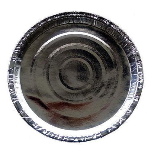 Disposable Paper Thali - 14 Inch, Silver Laminated Kraft Paper | Eco-friendly, Biodegradable, High Strength, Lightweight Design