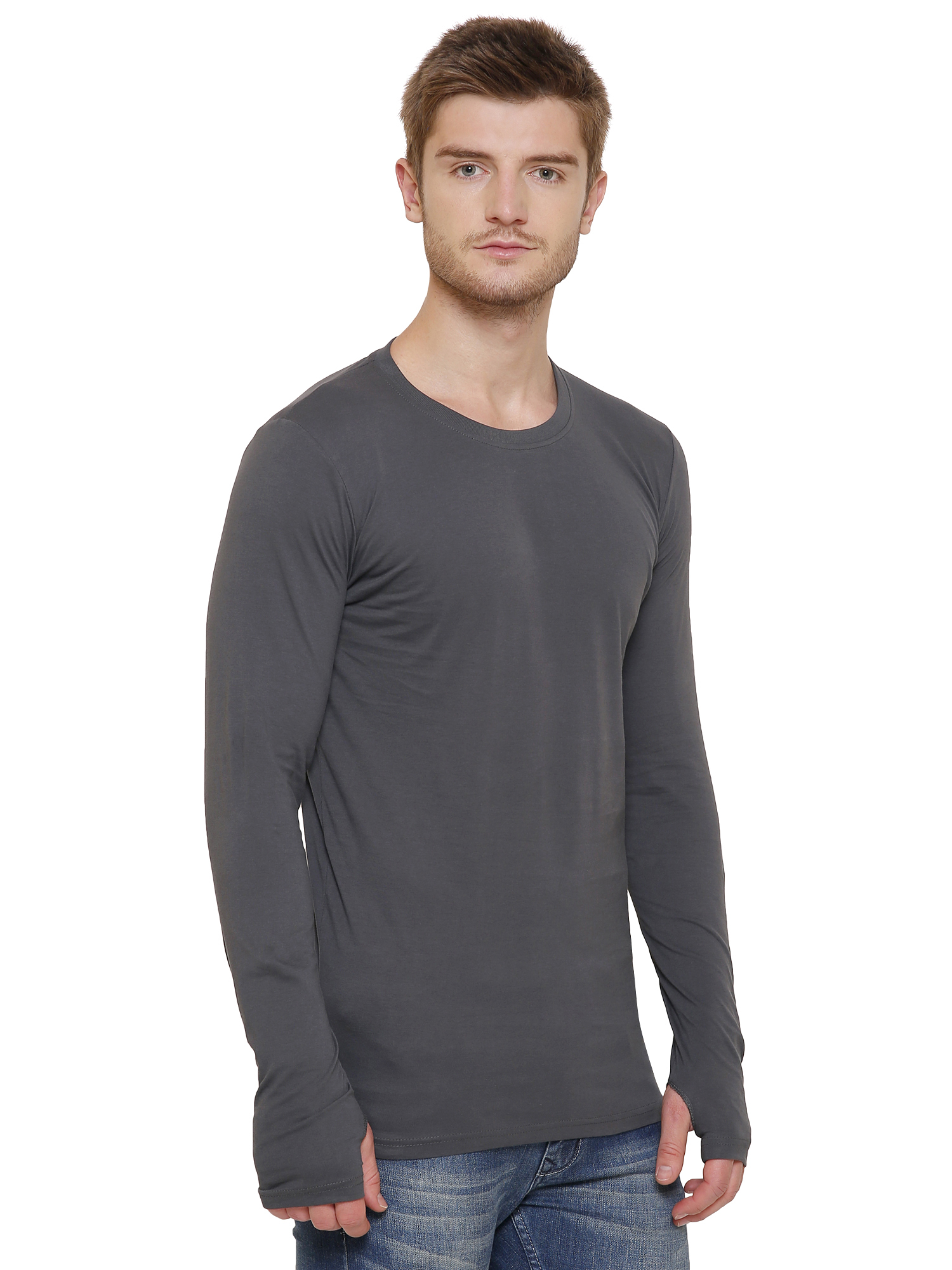 Charcoal/grey Men's Thumbole Charcoal T-shirt
