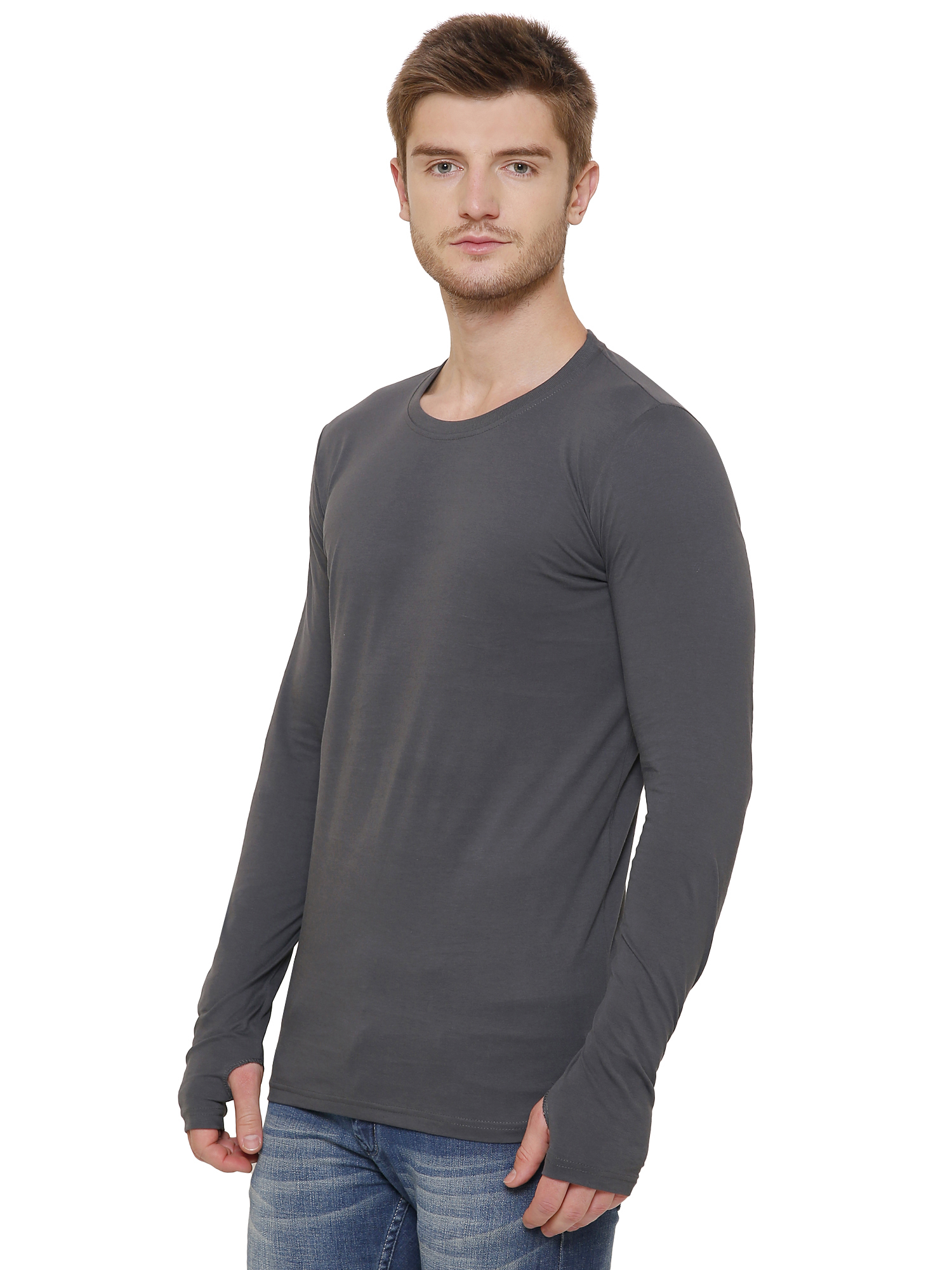 Charcoal/grey Men's Thumbole Charcoal T-shirt