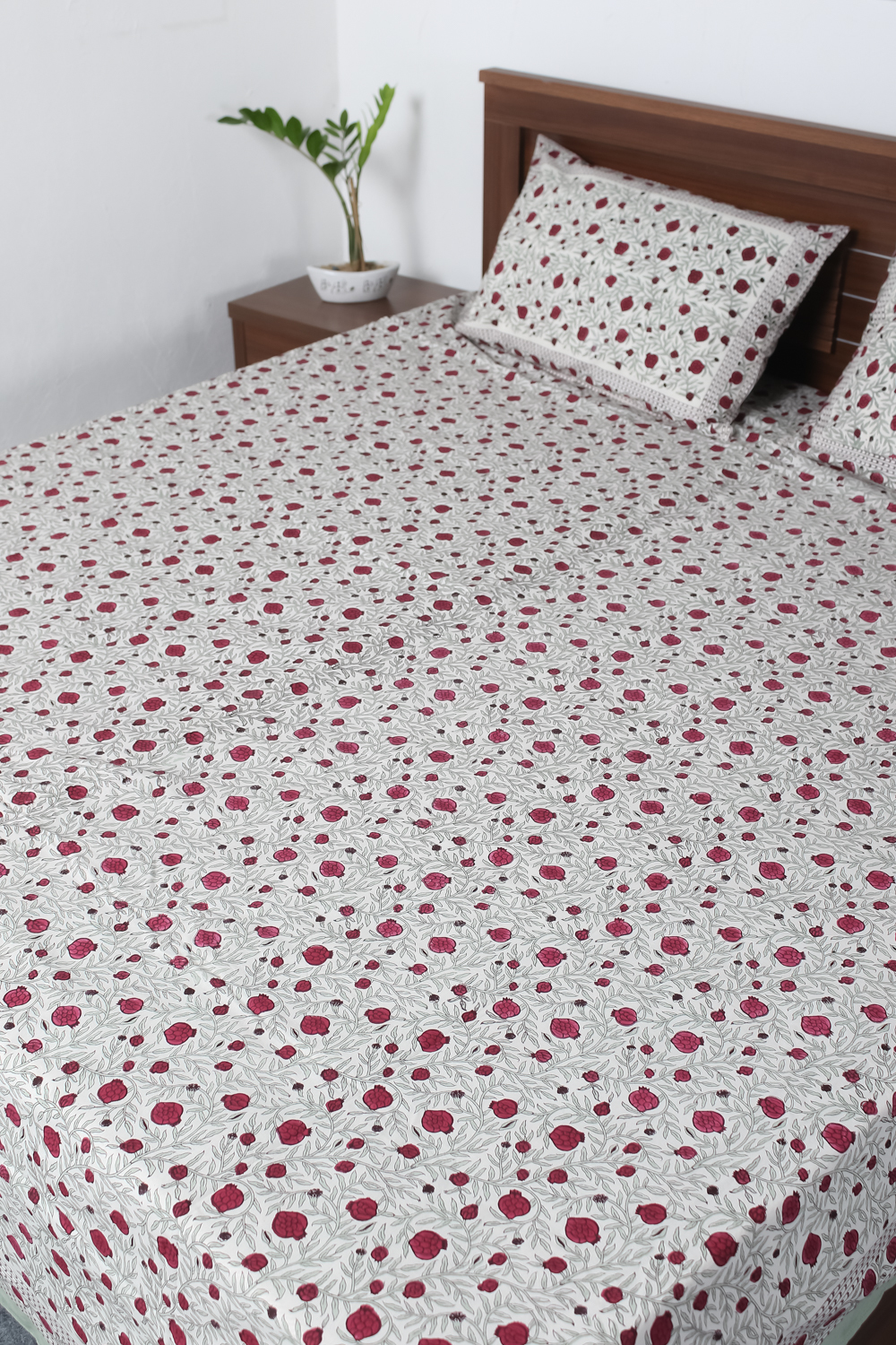 White New Block Print Bedsheets