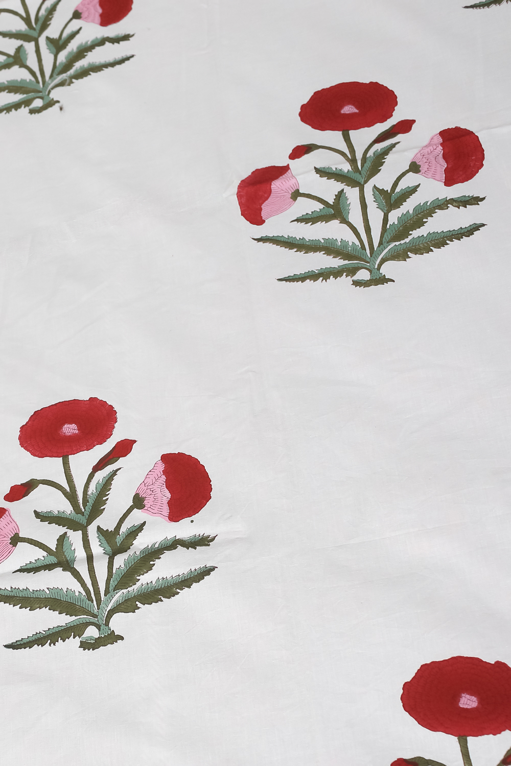 White Cotton Printed Bedsheet
