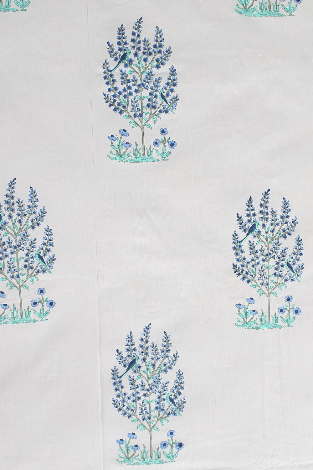 White Hand Block Bedsheet