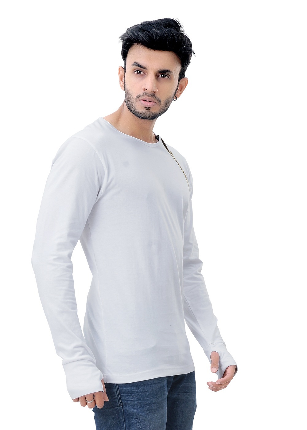 White Men's Full Sleeve T-shirt