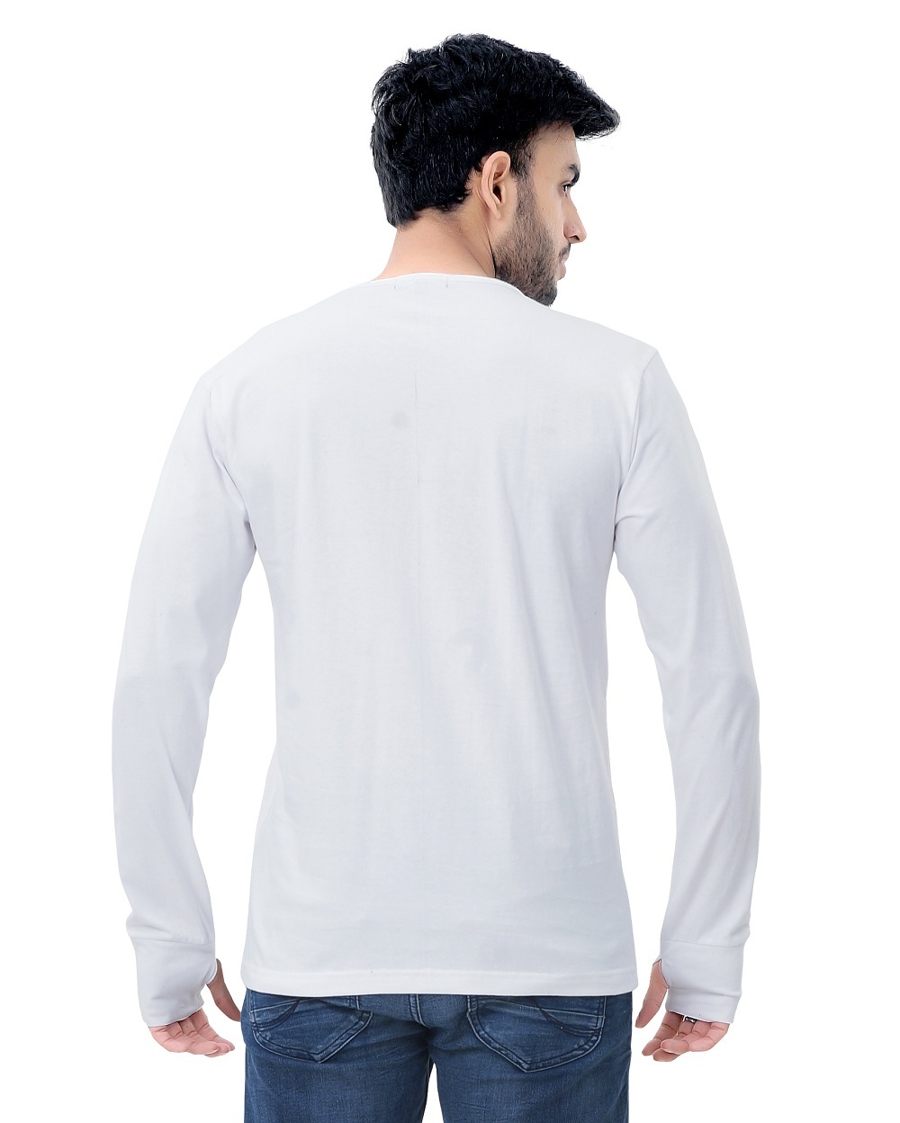 White Men's Full Sleeve T-shirt