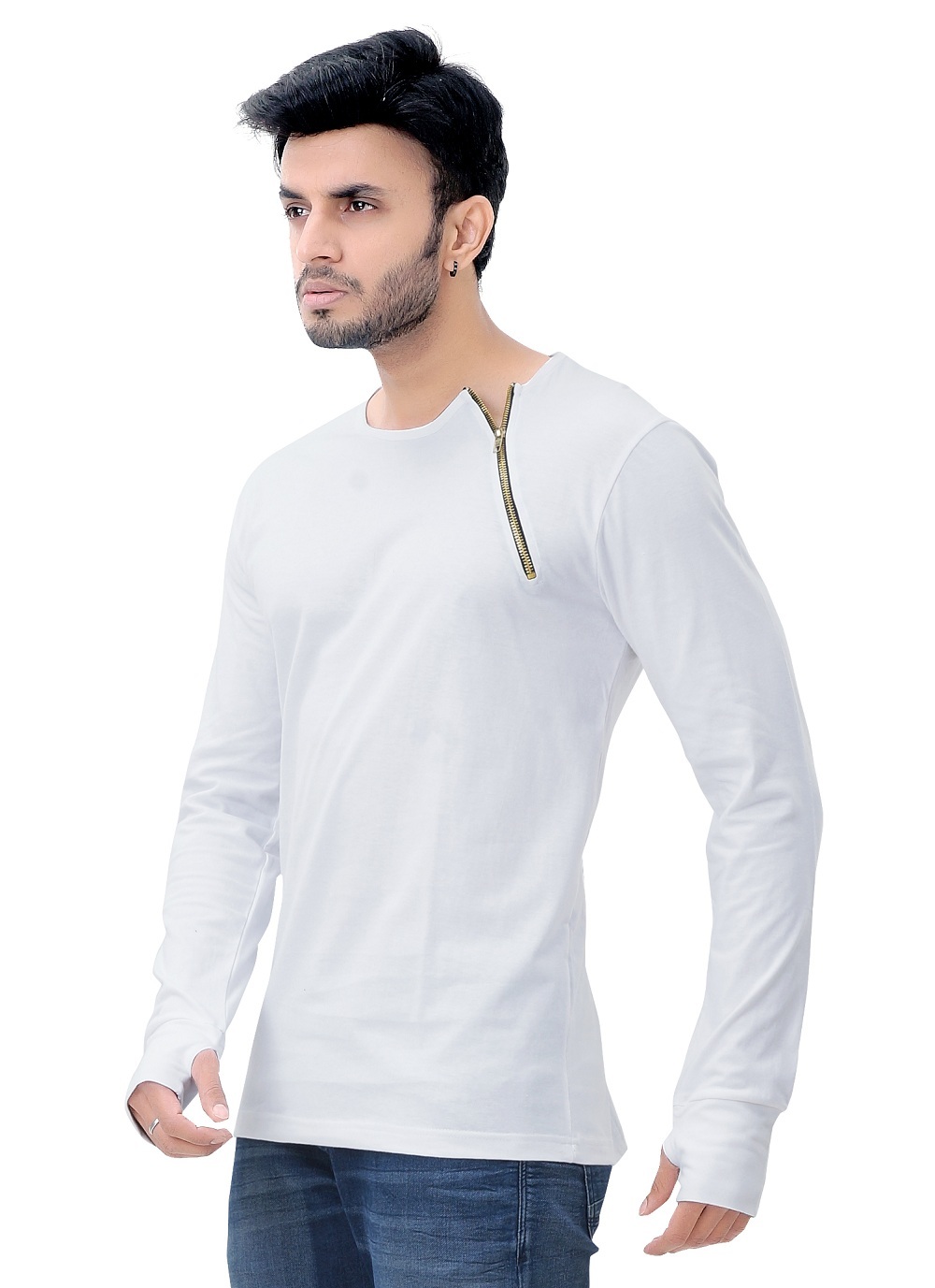 White Men's Full Sleeve T-shirt