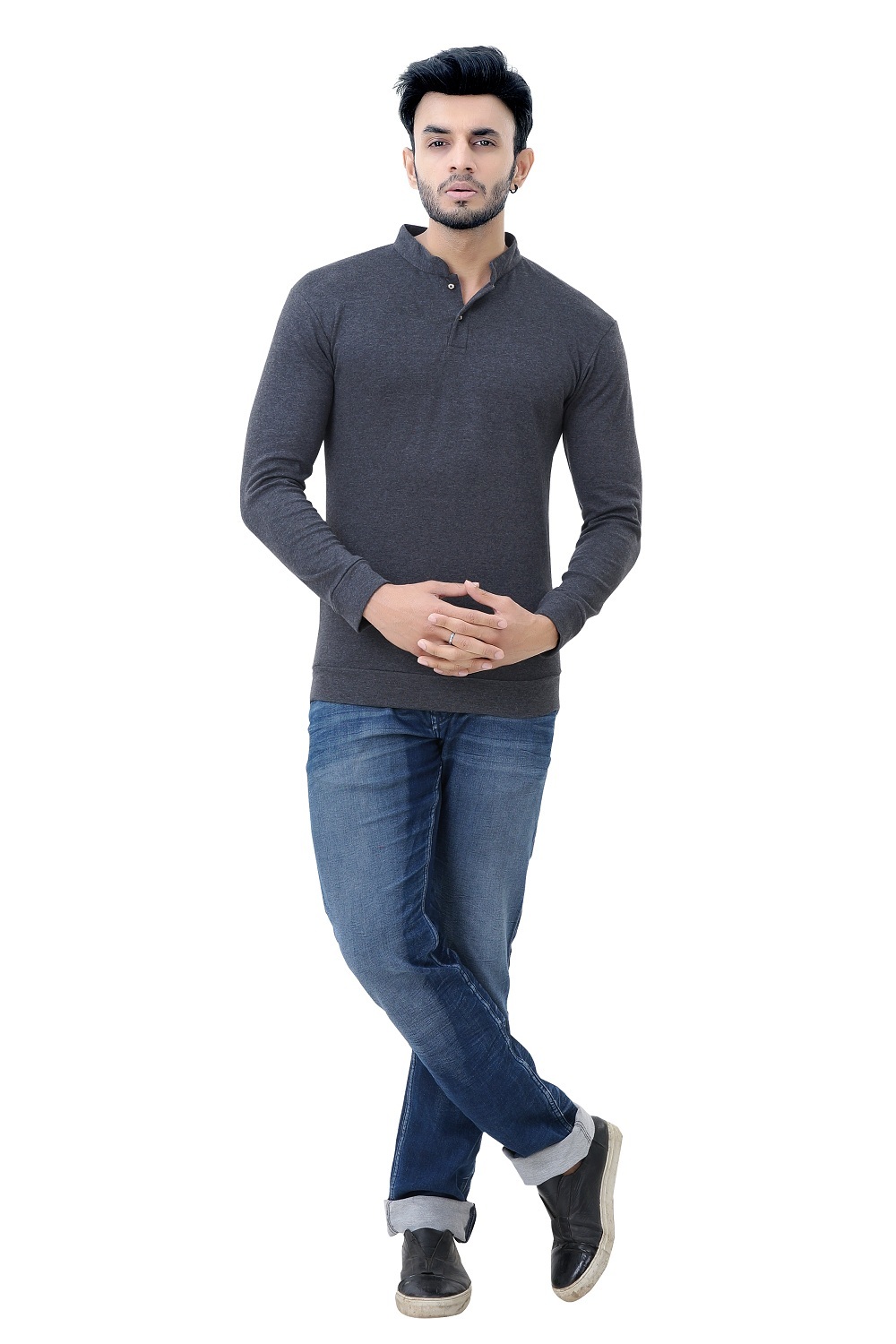 Grey Men's Full Sleeve T-shirt