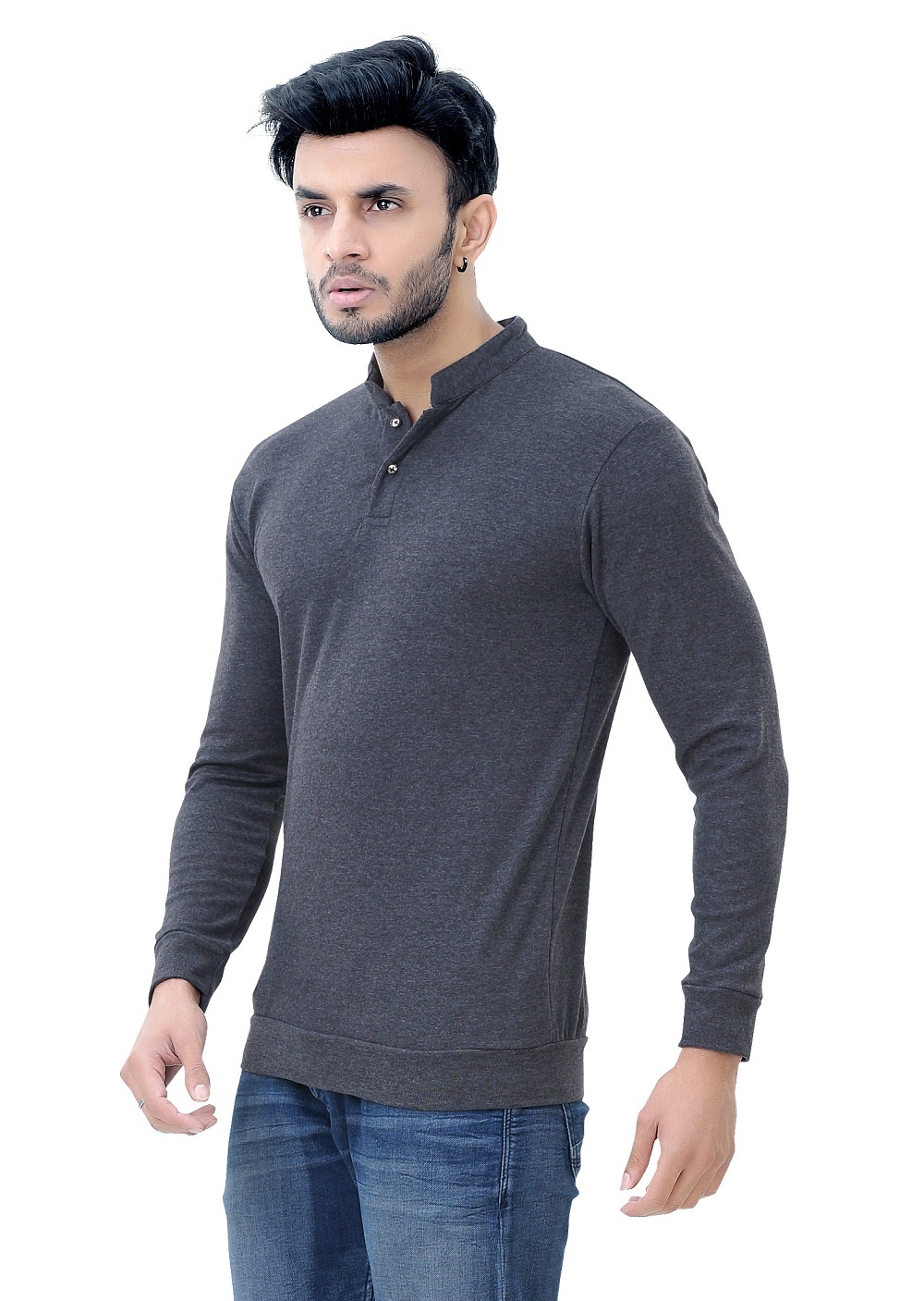 Grey Men's Full Sleeve T-shirt