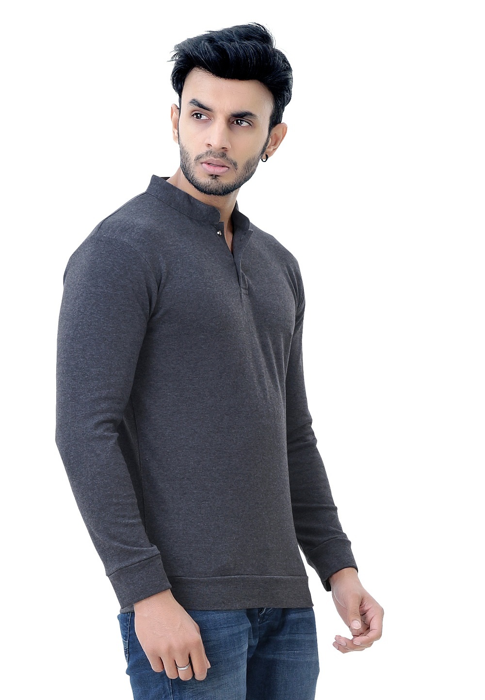 Grey Men's Full Sleeve T-shirt
