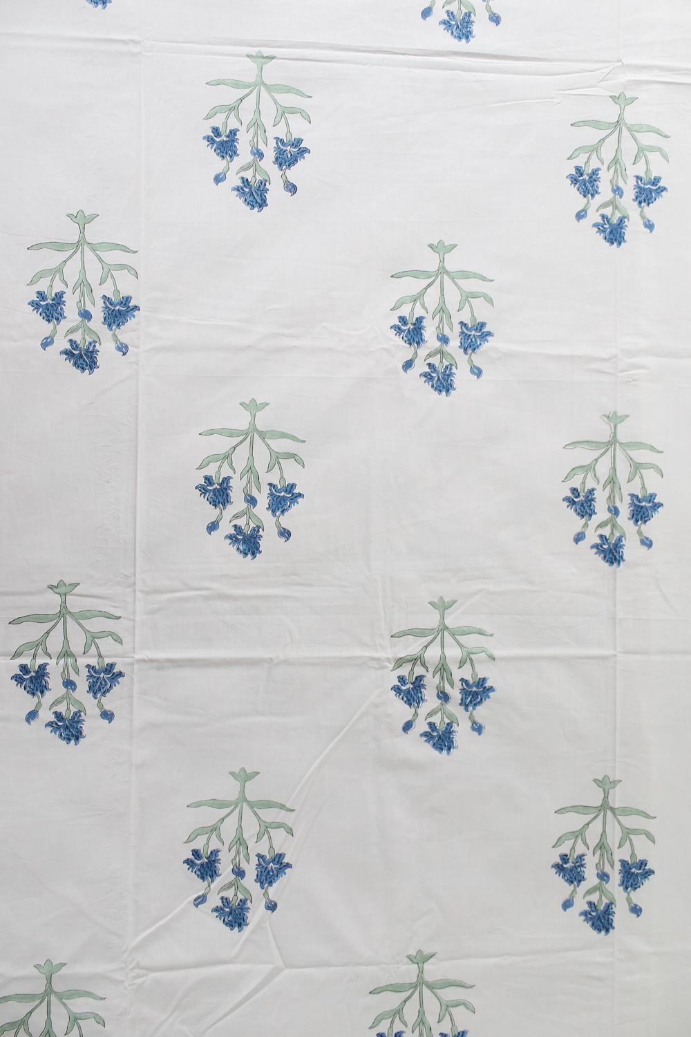 White Block Printed Bedsheet