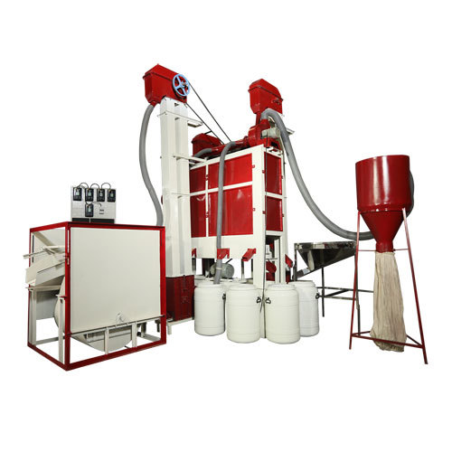 Wheat Cleaning Machine - 700 Kg/hr Capacity | Fully Automatic, PLC Control, Galvanized Steel, 5-10 HP Power, In-built Blower and Aspiration System