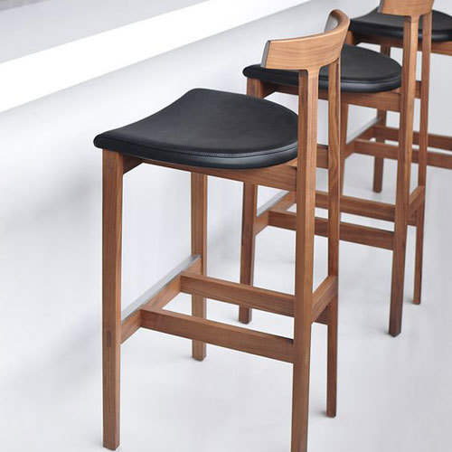 Wooden Bar Chair - 36x36x48 Inches, Brown Foam Cushioned Seat | Modern Aesthetic Design, Termite Resistant, Low Maintenance