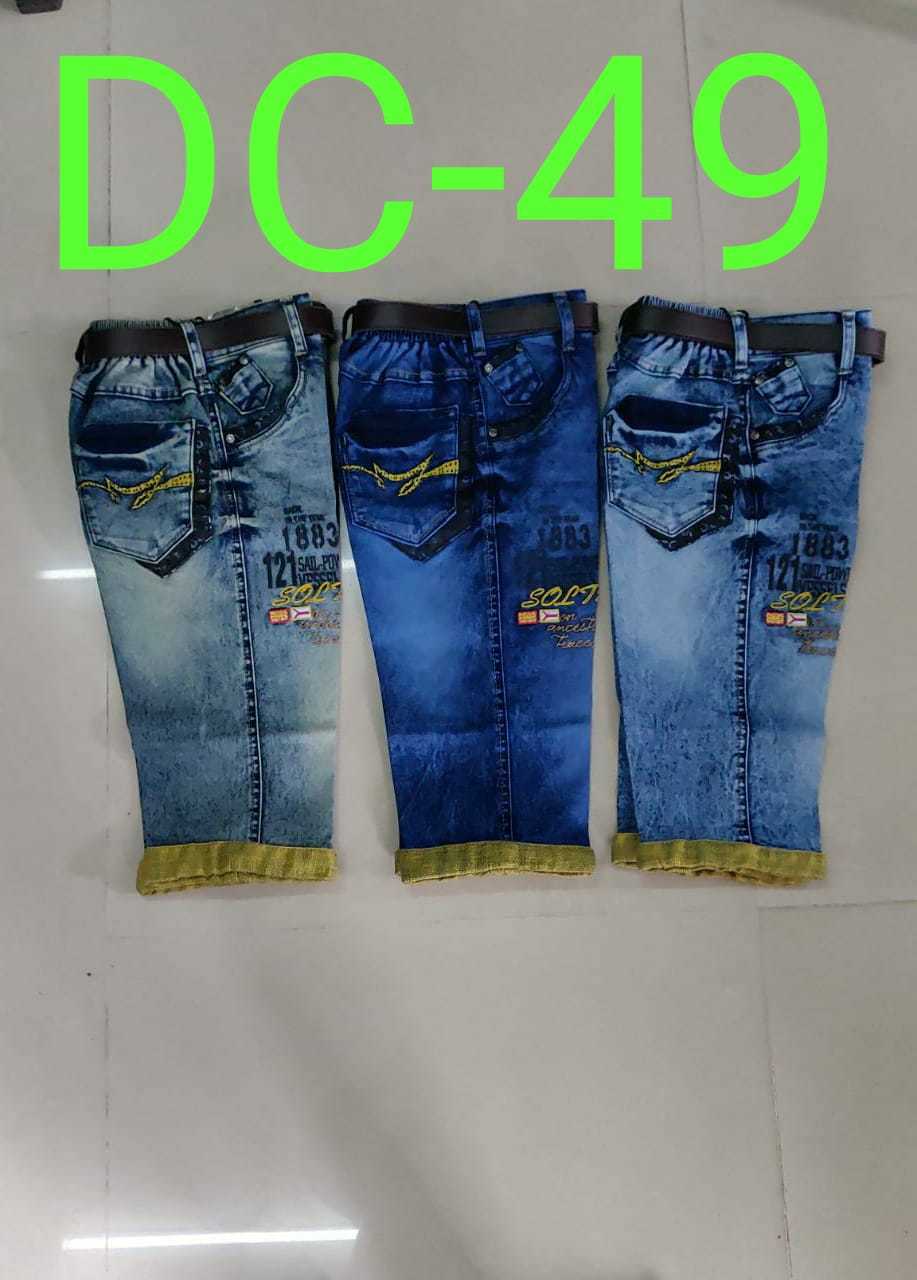 Boys Denim Lycra Capri - Modern Fit, Stretchable Denim Fabric For Active Play