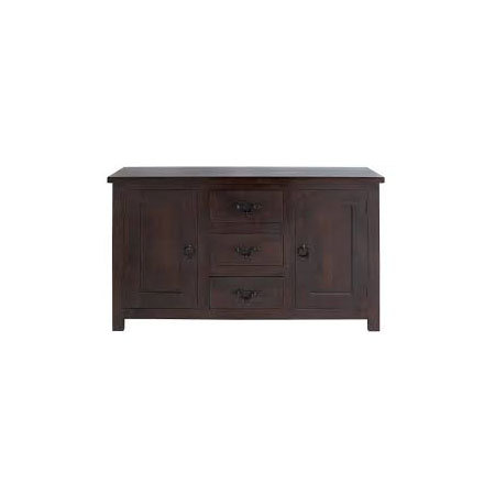 Wooden Storage Box - 36" W x 18" D x 34" H, Brown Finish with 3 Drawers and 2 Doors - Crack and Termite Proof, Alluring Design with Satin Polish