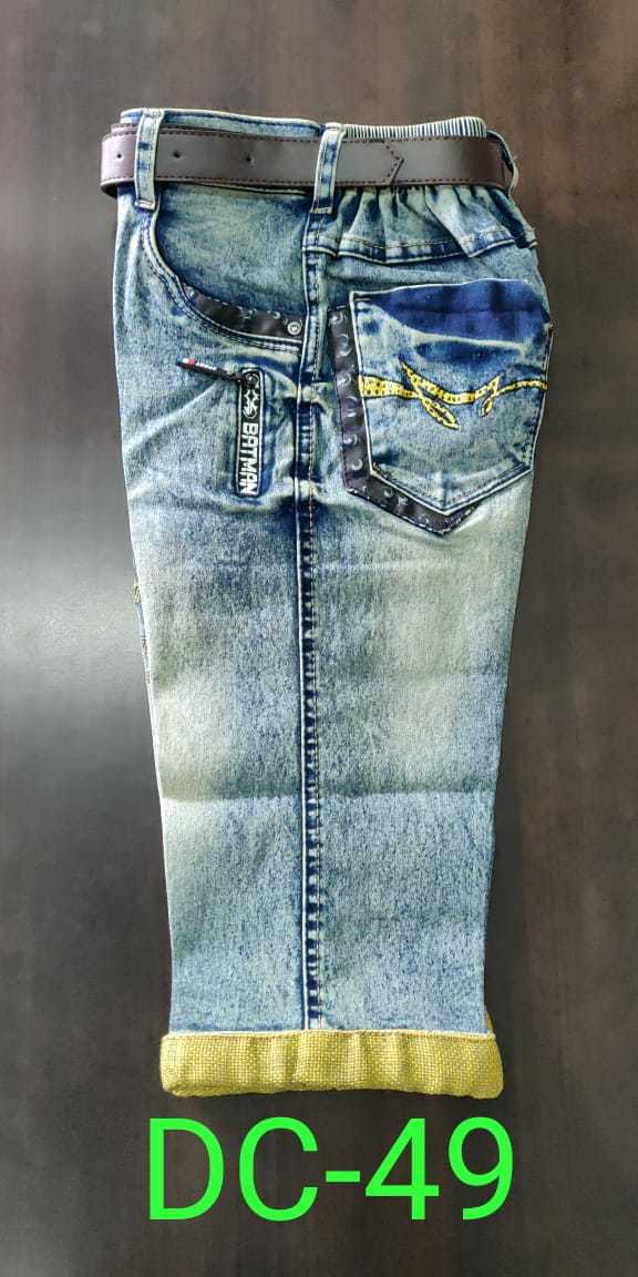 Boys Denim Lycra Capri - Modern Fit, Stretchable Denim Fabric For Active Play