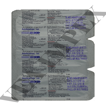Amikamac 100(amikacin Injection) Injection