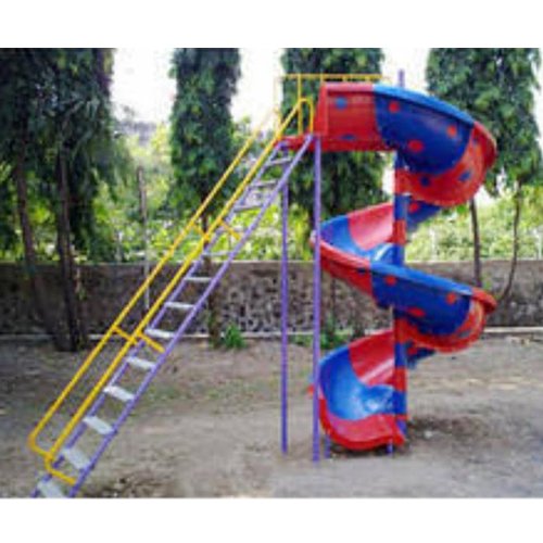 Spiral Slides - 10ft x 10ft, 12ft Height | Red Fiberglass Design, 200lbs Weight Capacity, Ground Mount Installation