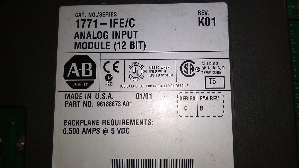 Allen Bradley Analog Input Module