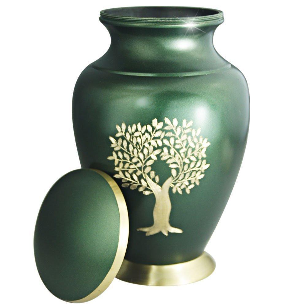 Blue Brass Cremation Urn For Ashes