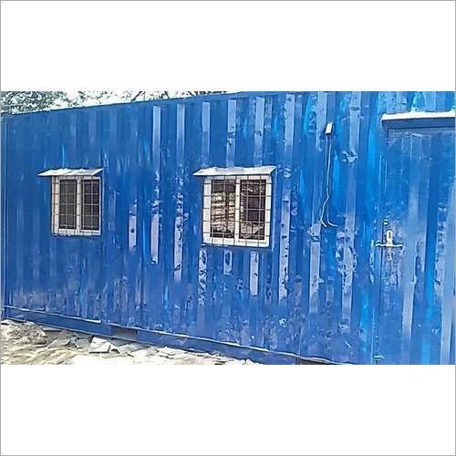 Portable Site Office Cabin - Mild Steel, Steel Doors and Windows, Blue Color | Rugged, Durable, Easily Assembled with Modern Amenities