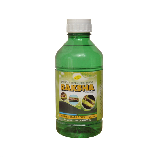 Raksha - Lambda-Cyhalothrin 5% E.C. | Non-Systemic Insecticide, Contact & Stomach Action, Repellent Properties, Major Crop Protection for Paddy & Cotton, Effective Against Bollworms, Jassids, Thrips & More, Available in 100ml to 5L Sizes