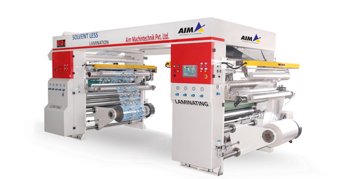 Solvent Less Lamination Machine - 350 Meters/Minute, PLC Control & Human Machine Interface, Pneumatic EPS System, Automatic Electric Drive