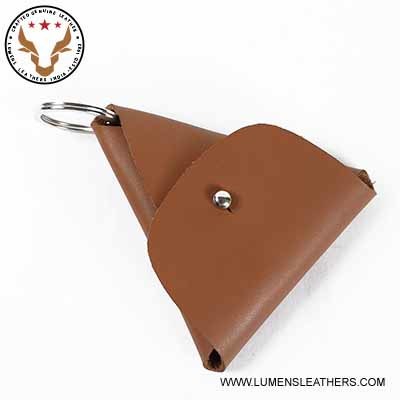 Light Brown Leather Keychain Wallet