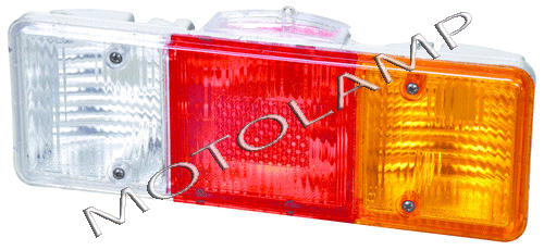 Tail Lamp Leyland Dost - Polycarbonate & Plastic | Halogen Bulbs, 12-35 Volt, Orange & Red Color