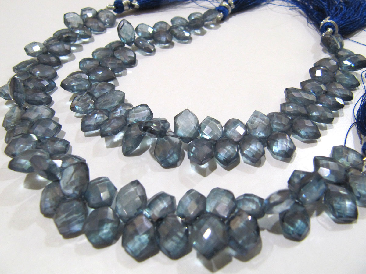 Blue Aaa Quality Natural Rock Crystal Hexagon Beads