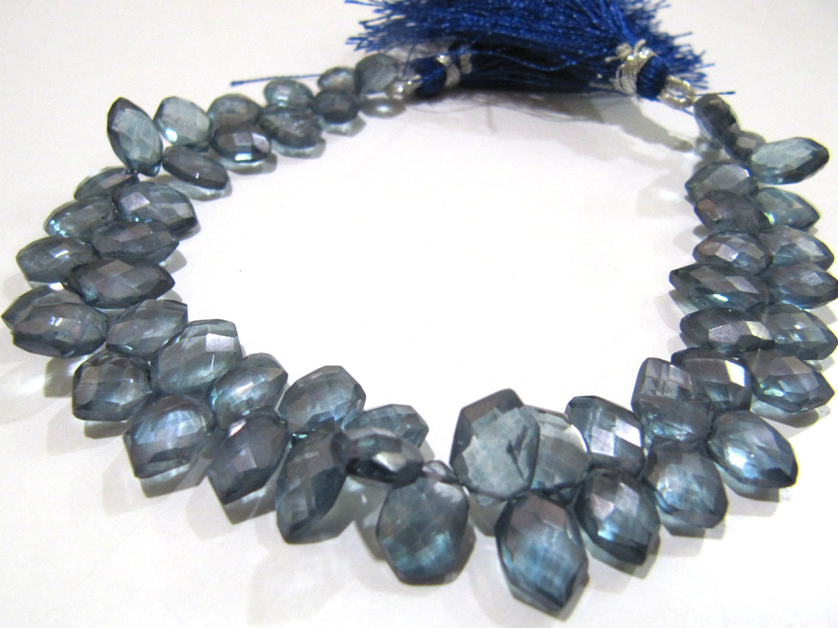 Blue Aaa Quality Natural Rock Crystal Hexagon Beads