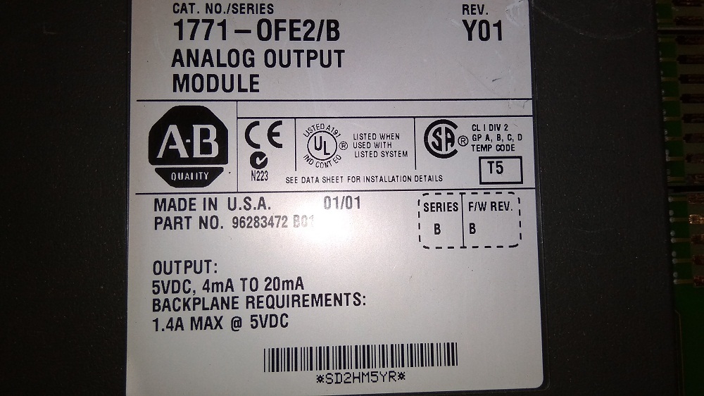 Allen Bradley Analog Output Module