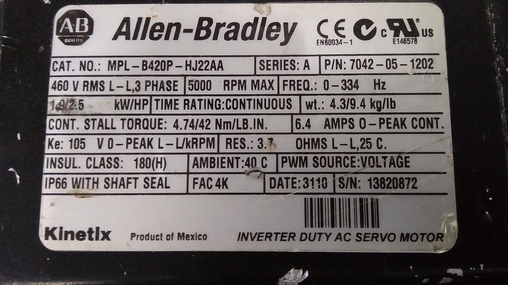 Allen Bradley Servo Motor