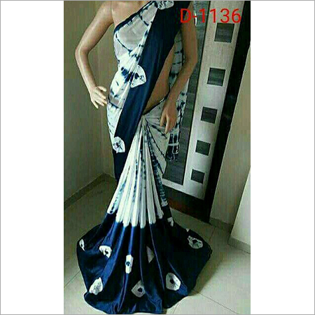 लिनेन द्वारा लिनेन हाथ से प्रिंट किया गया डिज़ाइनर साड़ी