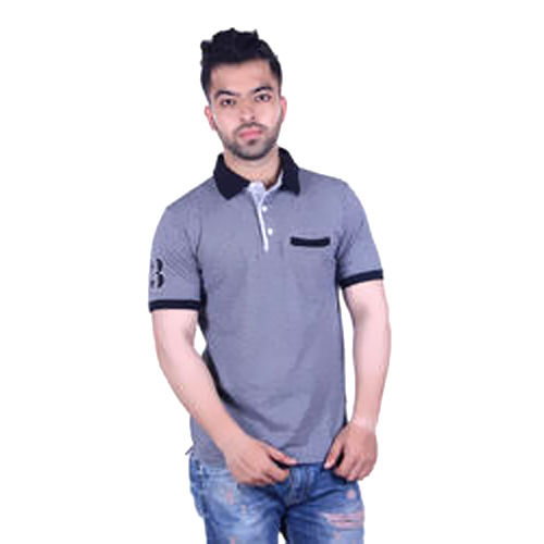 Grey Polo Collar T-shirt