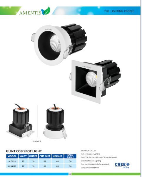 Black And White Glint Cob Spot Light
