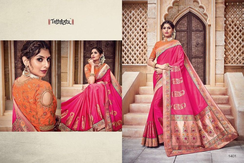 Pink Latest Traditional Silk Sarees