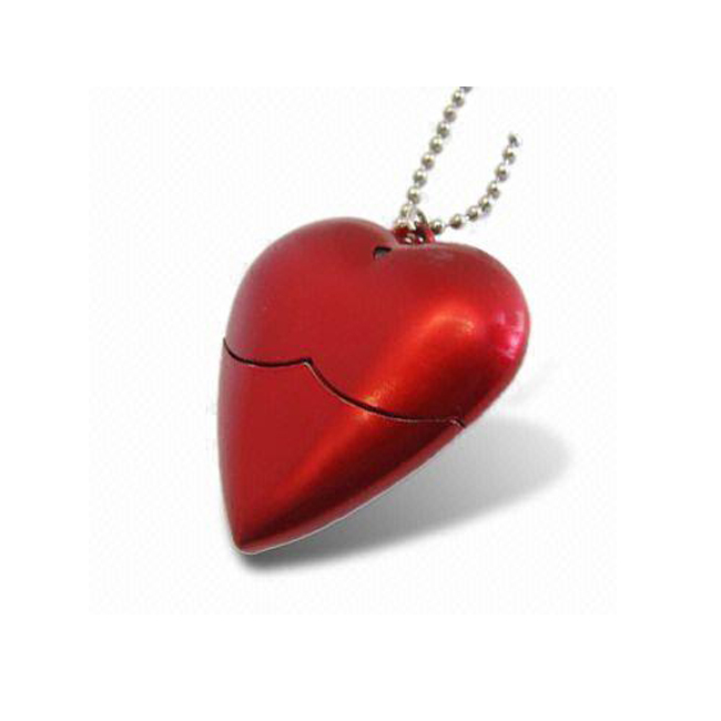 Custom Red Chilli Heart Shape Usb Flash Drive Size: 45 X 40 X 3mm