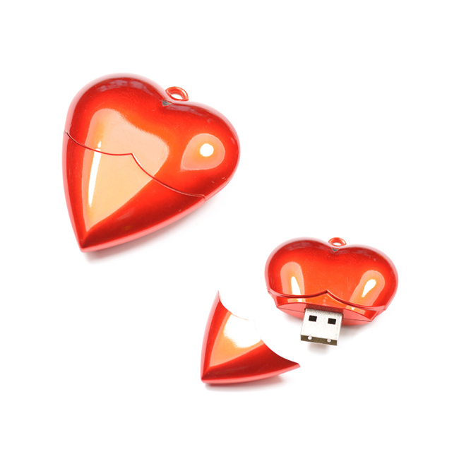 Custom Red Chilli Heart Shape Usb Flash Drive Size: 45 X 40 X 3mm