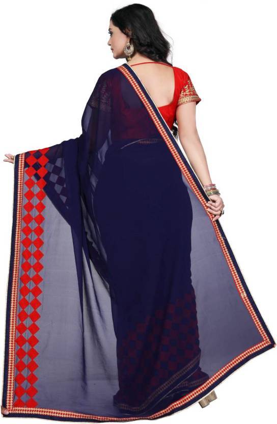 Blue And Green Georgette Saree