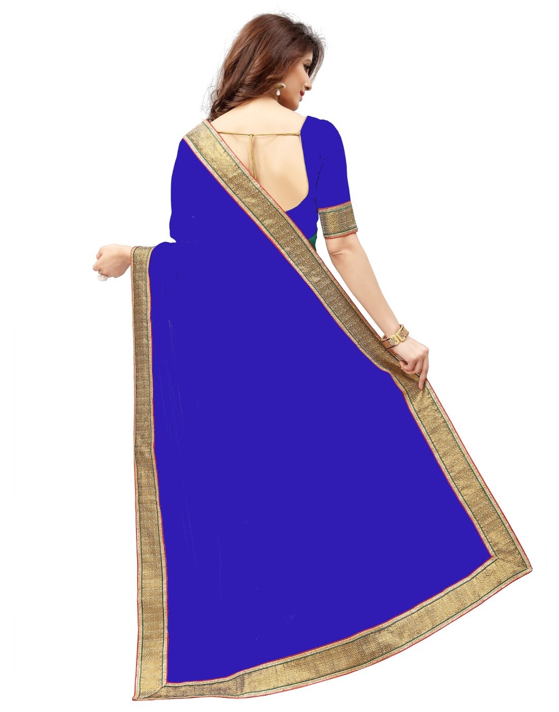Blue And Green Georgette Saree