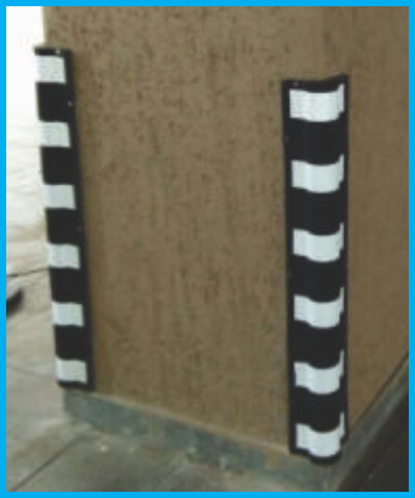 Rubber Corner Guards L Shape - 800x90x25 Mm With Yellow Reflective Stickers | No Power Needed, Manual Function, Available In Multiple Sizes